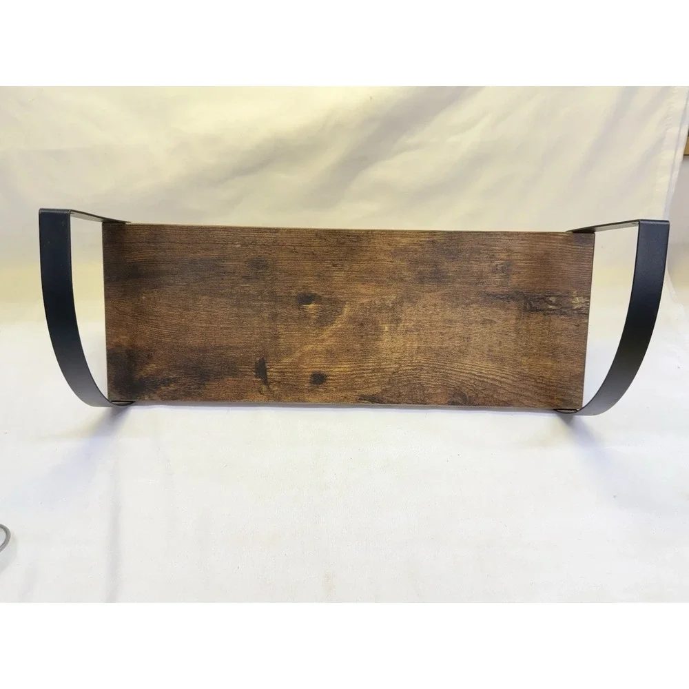 Paper Towel Holder with Shelf, Vintage Rustic Farmhouse Wall Mounted Spice Shelf